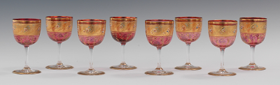 A Set of Eight Moser Style Wine