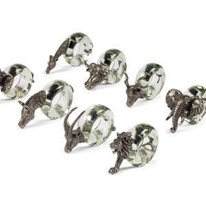 A Set of Eight Ngwenya Glass and