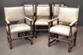 A set of eight oak dining chai