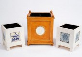 A set of eight pottery tiles,