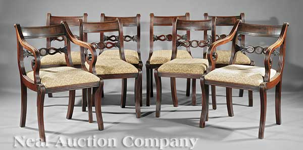 A Set of Eight Regency Carved