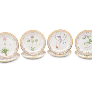A Set of Eight Royal Copenhagen