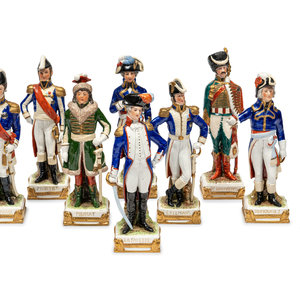 A Set of Eight Sitzendorf Porcelain