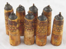 A set of eight slim ivory
