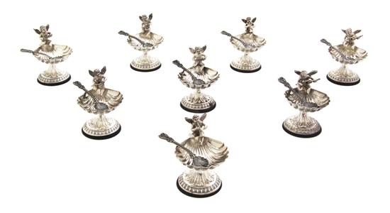 A Set of Eight Sterling Silver