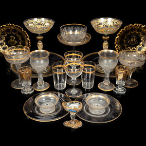 A Set of Eight Venetian Enameled