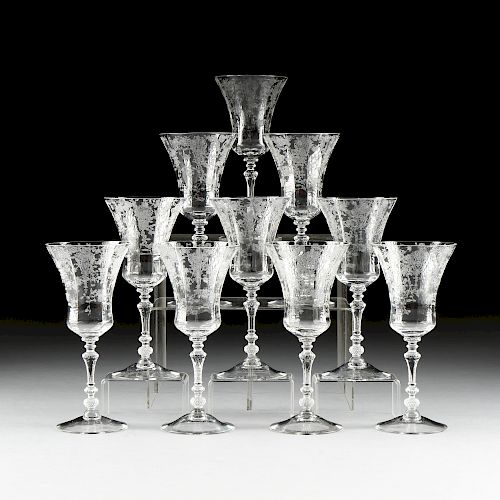 A SET OF ELEVEN ACID ETCHED LOBED