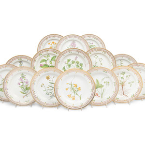 A Set of Fifteen Royal Copenhagen