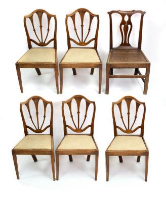 A set of five 19th Century elm