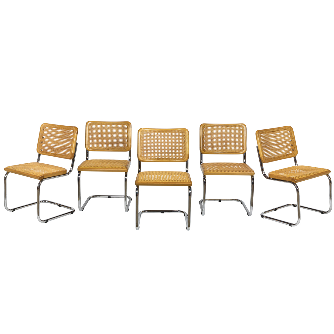 A SET OF FIVE CESCA ARMLESS