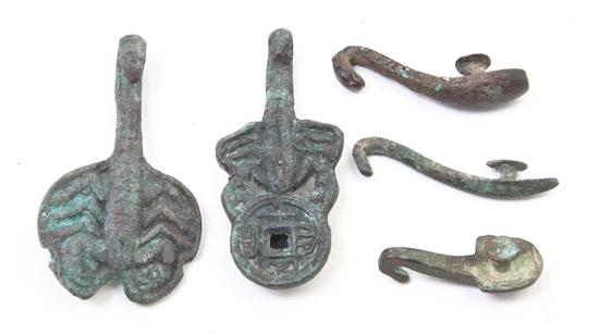 A Set of Five Chinese Patinated