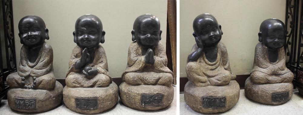 A SET OF FIVE CHINESE HARDSTONE