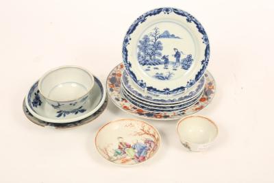 A set of five Chinese blue and
