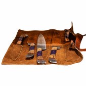 A SET OF FIVE DAMASCUS STEEL K