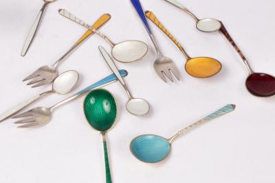 A set of five Danish silver and