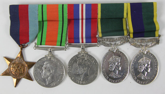 A set of five medals of Leslie