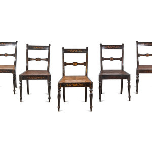 A Set of Five Regency Painted
