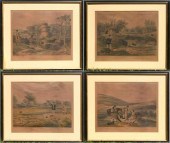 A set of four 19th C. colored