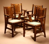 A set of four Arts & Crafts oa