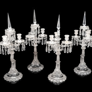 A Set of Four Baccarat Dauphin