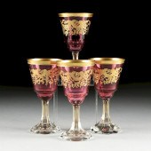 A SET OF FOUR BACCARAT STYLE G
