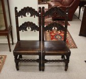 A SET OF FOUR CARVED OAK YORKS