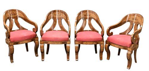 A SET OF FOUR CHARLES X INLAID