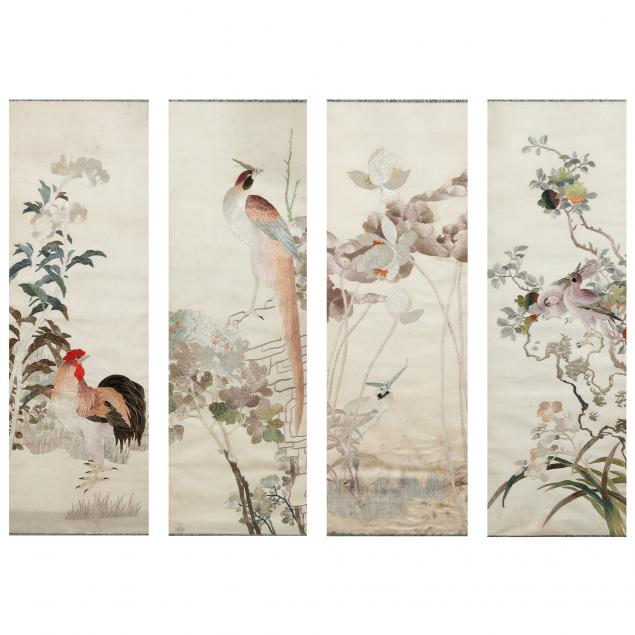 A SET OF FOUR CHINESE SILK