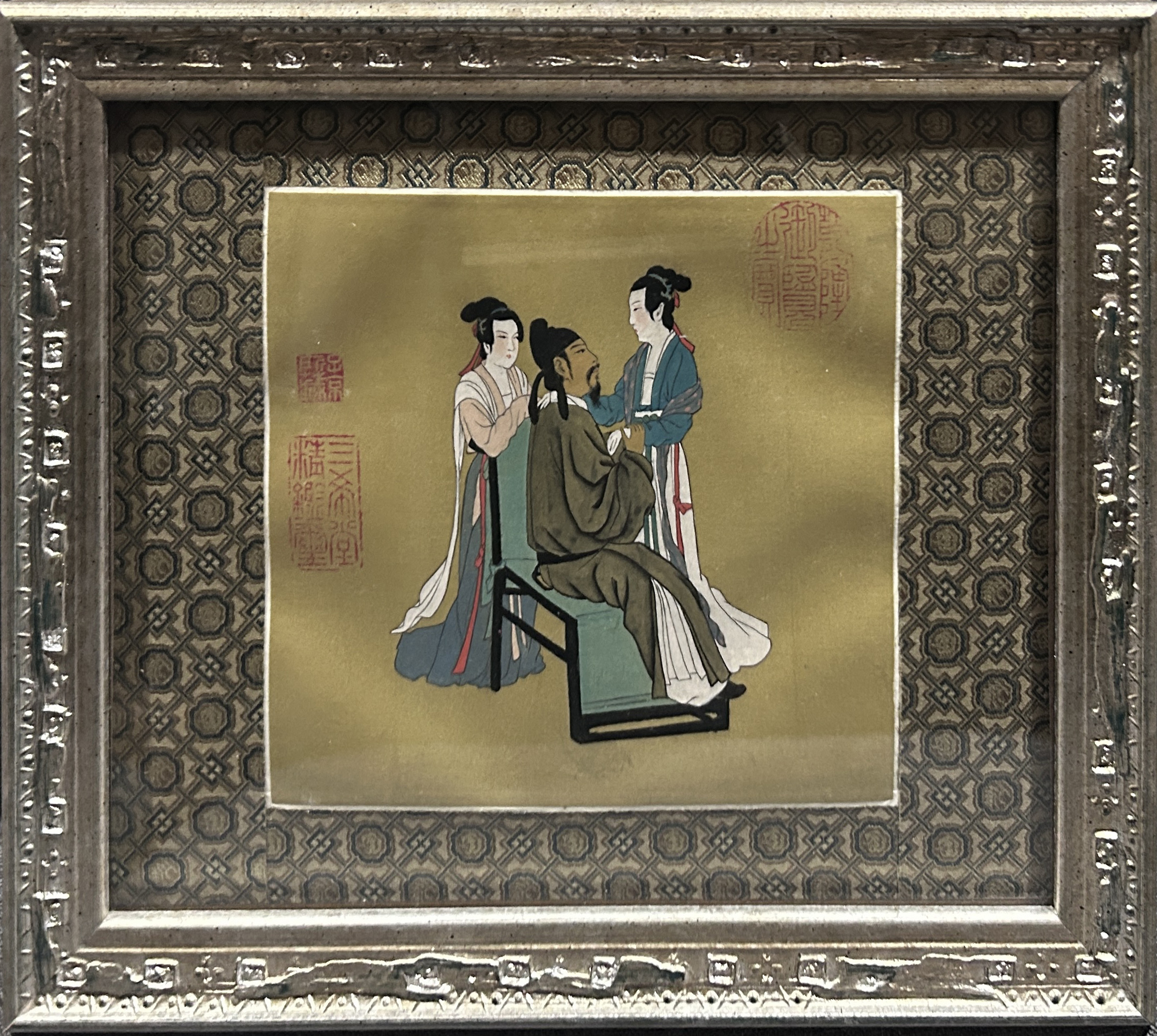 A SET OF FOUR CHINESE HANDPAINTED