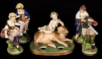 A set of four Continental porcelain