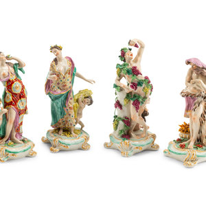 A Set of Four Continental Porcelain