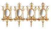 A SET OF FOUR CONTINENTAL GILT