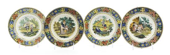 *A Set of Four Creil Plates each