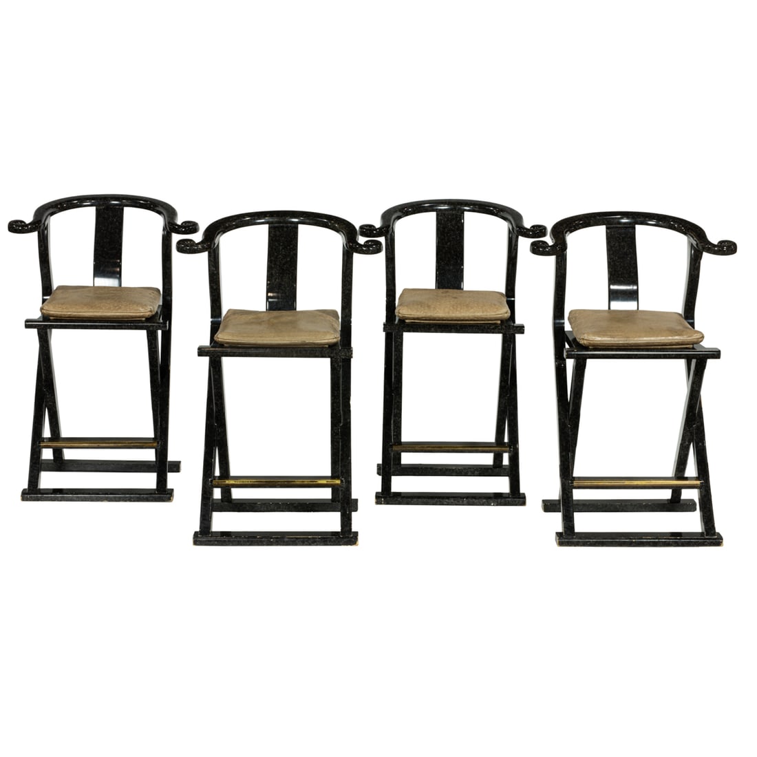 A SET OF FOUR CUSTOM DESIGNED BAR