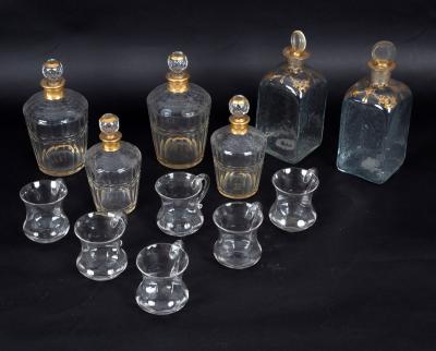 A set of four decanters and