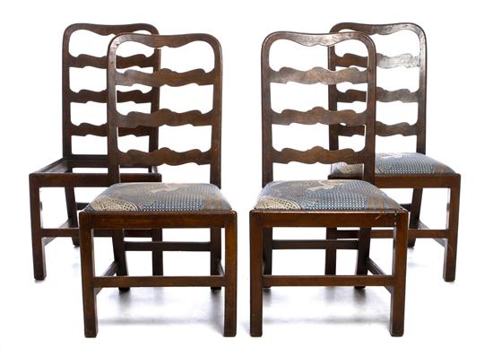 A Set of Four English Ladder Back