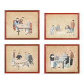 A SET OF FOUR EXPORT CHINESE P