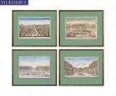 A SET OF FOUR FRENCH VUE D'OPT