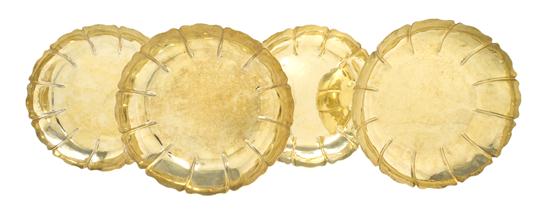 A Set of Four Gilt Silver