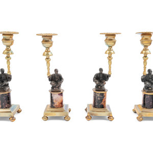 A Set of Four Gilt Metal and