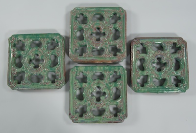 A Set of Four Glazed Ceramic