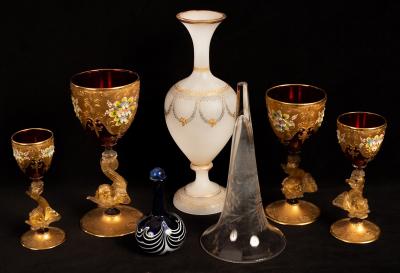 A set of four graduated ruby