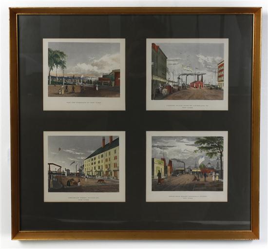 A Set of Four Handcolored