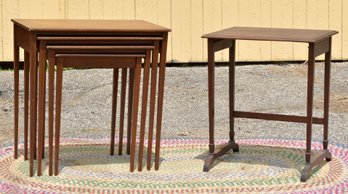A set of four inlaid mahogany