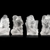 A Set of Four Lalique Surtout