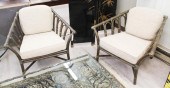 A SET OF FOUR MCGUIRE RATTAN L