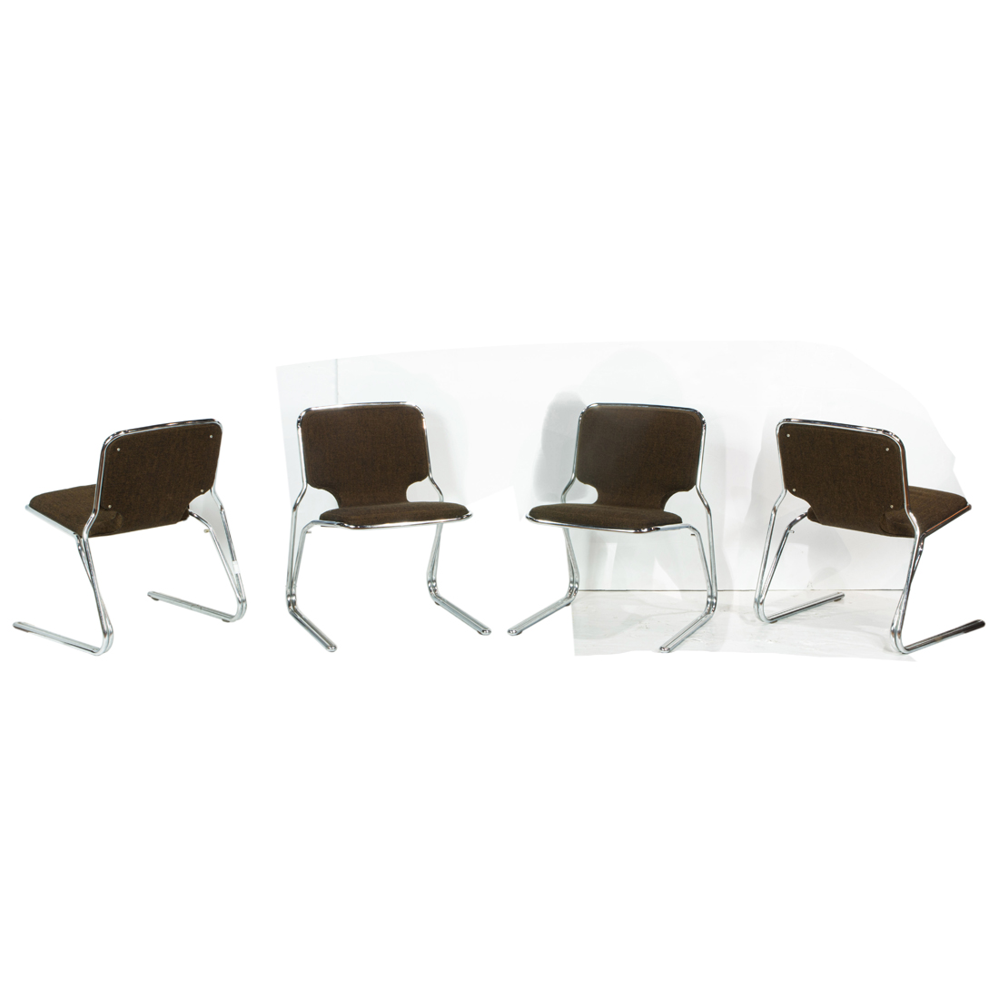 A SET OF FOUR MODERN CHROME