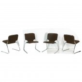 A SET OF FOUR MODERN CHROME DI