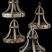 A SET OF FOUR PATINATED BRONZE