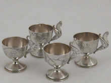 A set of four Russian silver